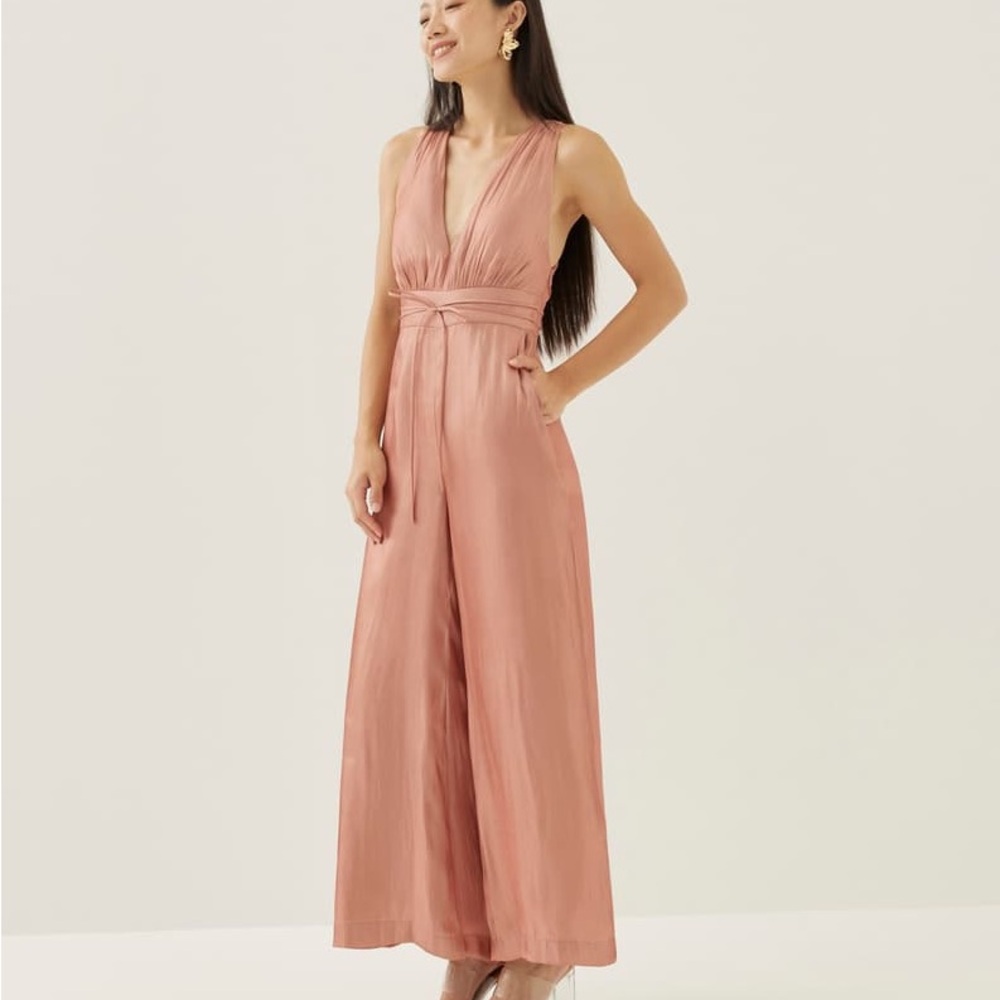 Jennett padded iridescent wide leg jumpsuit : love Bonito